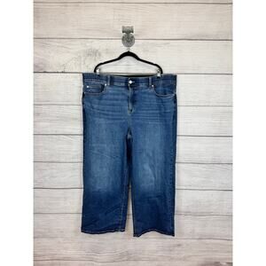 Torrid Plus Size Dark Wash Bombshell Wide Leg Jeans Size 24 Short